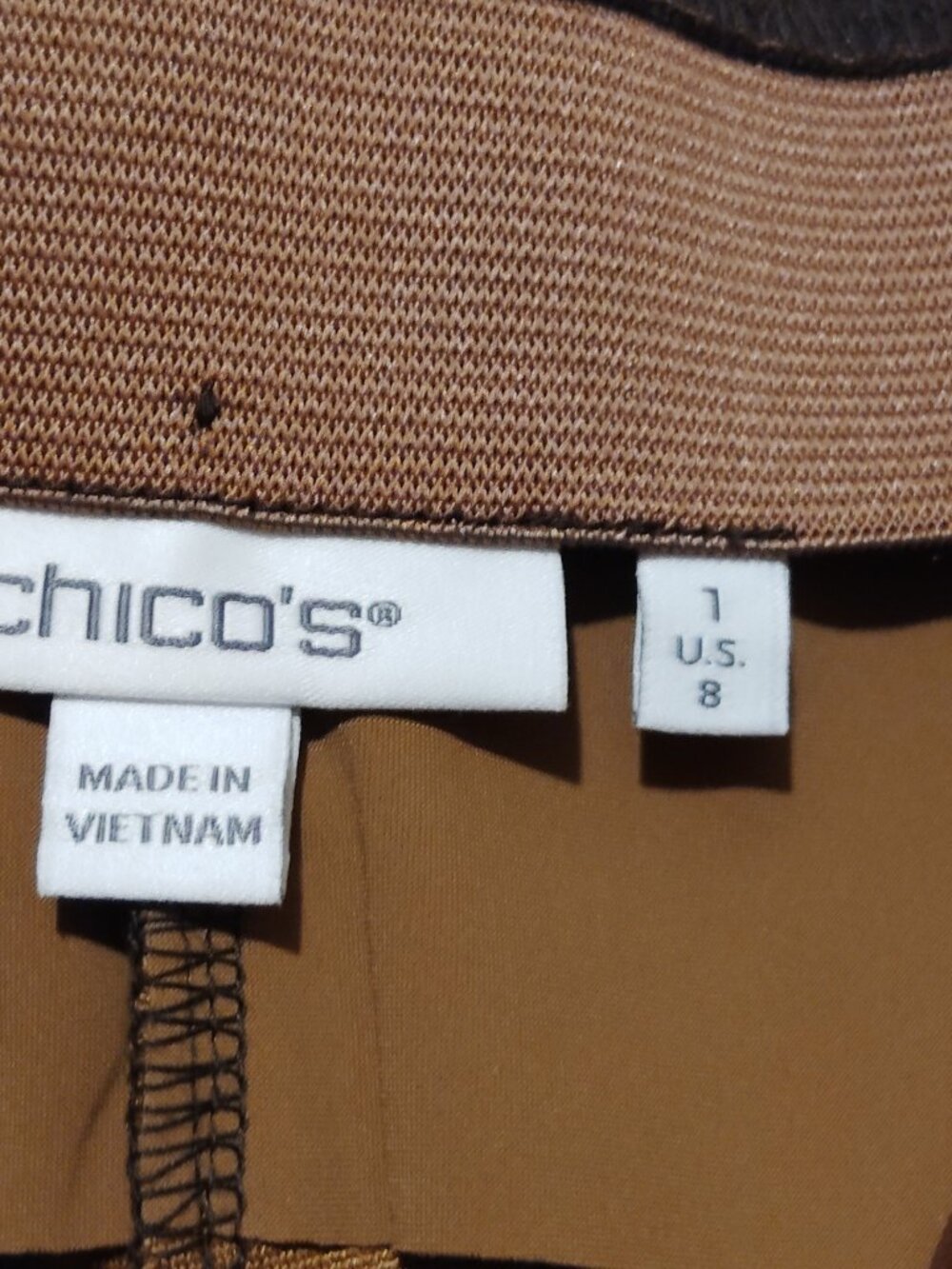 Chico's women's ankle pant Size 8 brown Floral Print Stretch Pull-on Career wear - Picture 5 of 5